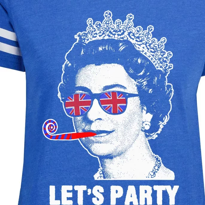 Platinum Jubilee. Queen & Union Jack LetS Party Funny Queen Enza Ladies Jersey Football T-Shirt