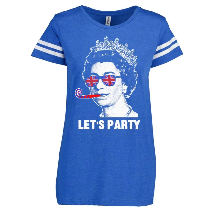 Platinum Jubilee. Queen & Union Jack LetS Party Funny Queen Enza Ladies Jersey Football T-Shirt