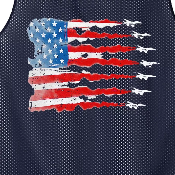 Patriotic Jet Red White Blue Usa Flag 4th Of July Mesh Reversible Basketball Jersey Tank