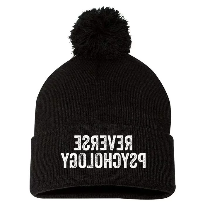 Psychology Joke Reverse Psychology Pom Pom 12in Knit Beanie