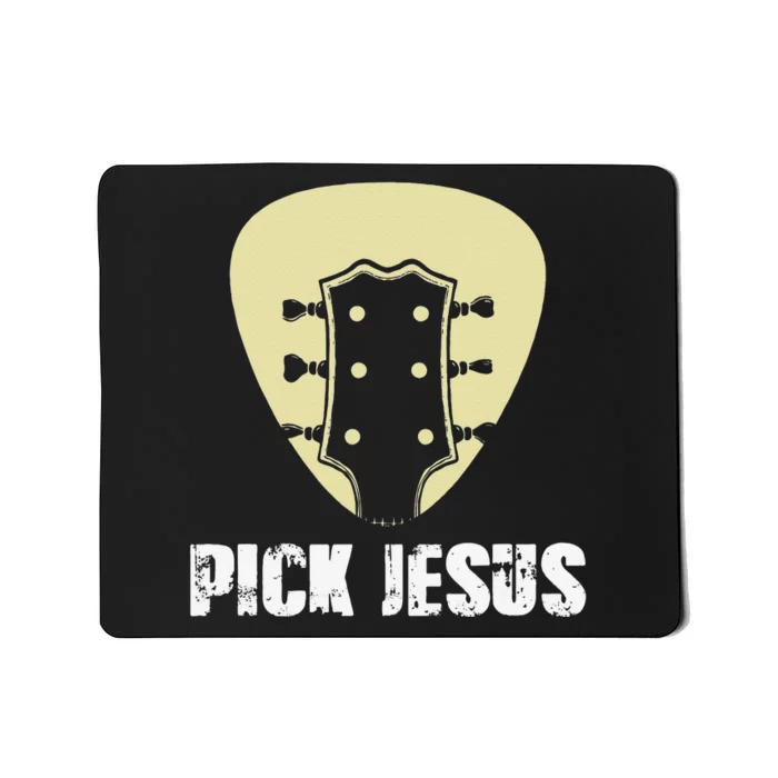 Pick Jesus Religious Musician Idea Guitar Worship Mousepad