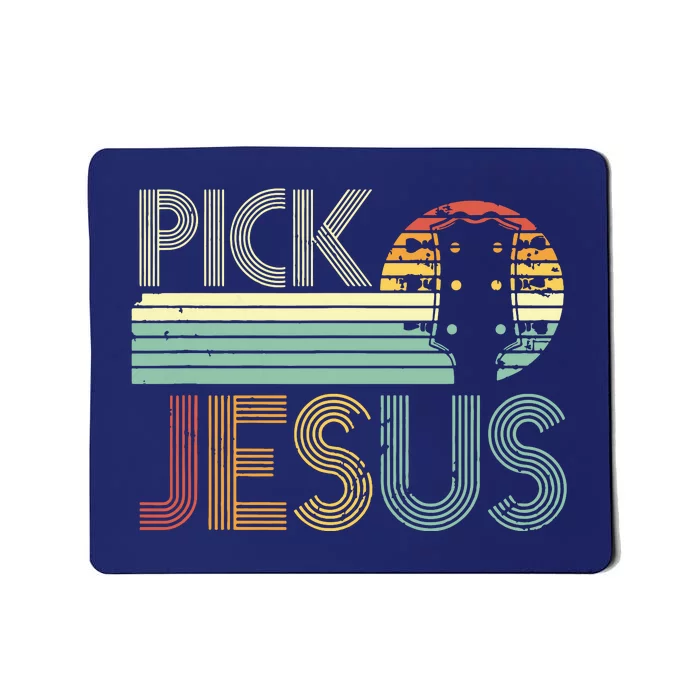 Pick Jesus Religious Musician Idea Guitar Worship Mousepad