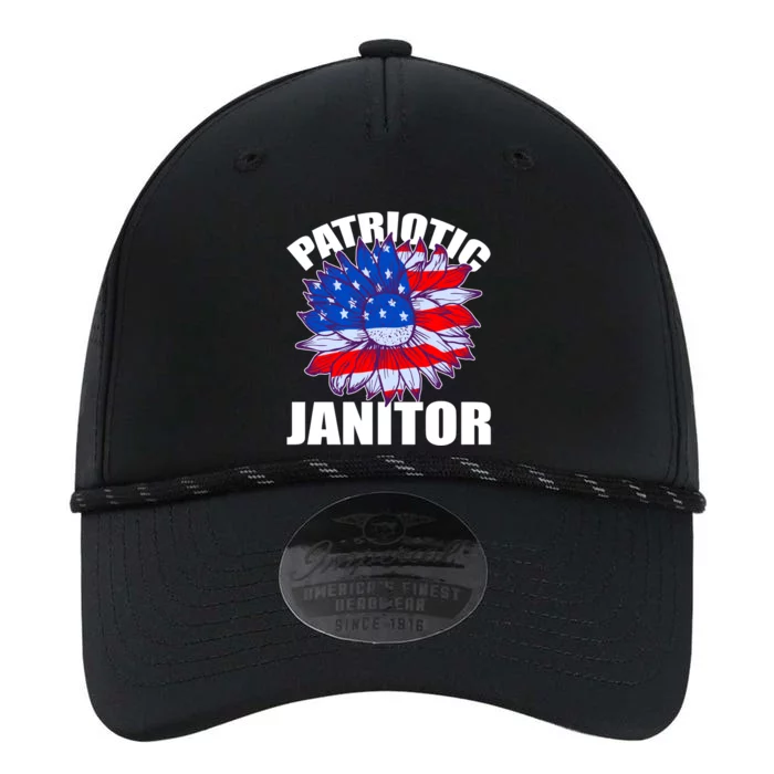 Patriotic Janitor Sunflower Retro Job America Flag Cute Gift Performance The Dyno Cap