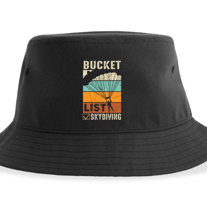 Parachute Jump Skydiver Instructor Bucket Lists Skydiving Sustainable Bucket Hat