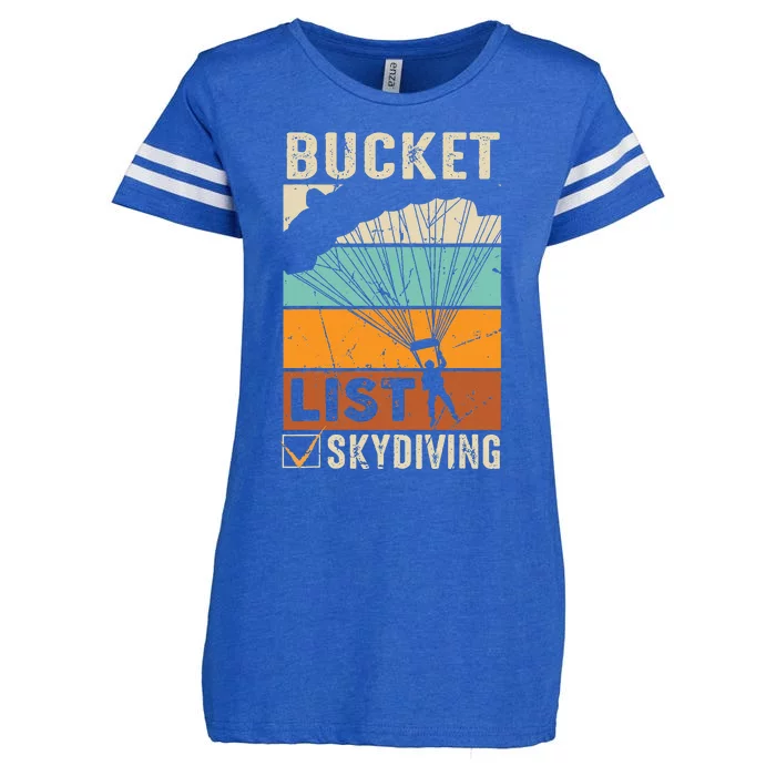 Parachute Jump Skydiver Instructor Bucket Lists Skydiving Enza Ladies Jersey Football T-Shirt