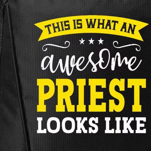 Priest Job Title Employee Funny Worker Profession City Backpack