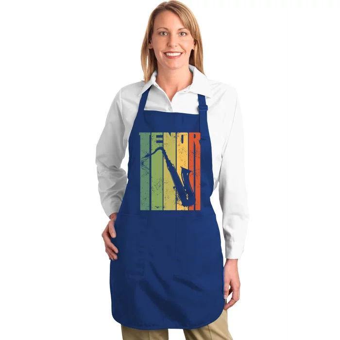 Perfect Jazz Tenor Saxophone Cool Sax Musician Gift Full-Length Apron With Pocket