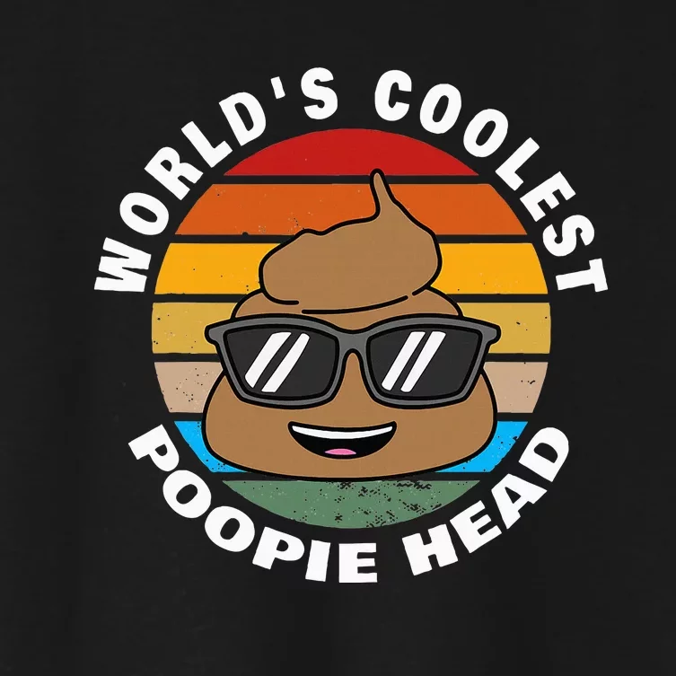 Poop Joke Worlds Coolest Poopie Head Women's Crop Top Tee