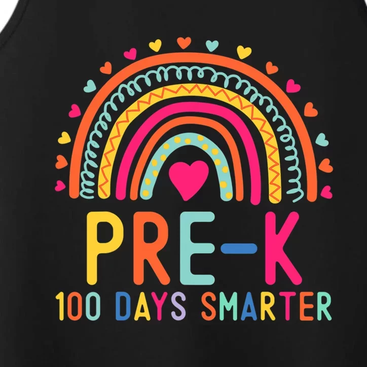 Pre K 100 Days Smarter Rainbow Teacher 100th Day Of School Gift Performance Tank