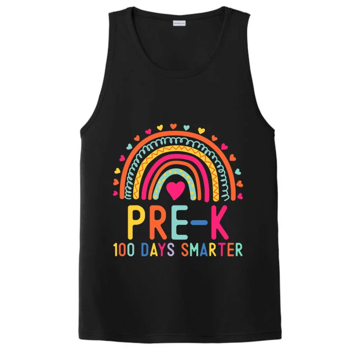 Pre K 100 Days Smarter Rainbow Teacher 100th Day Of School Gift Performance Tank