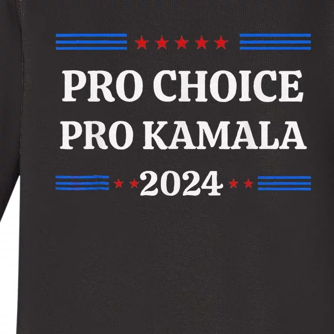 Pro Kamala 2024 Feminist Women Rights Harris Baby Long Sleeve Bodysuit