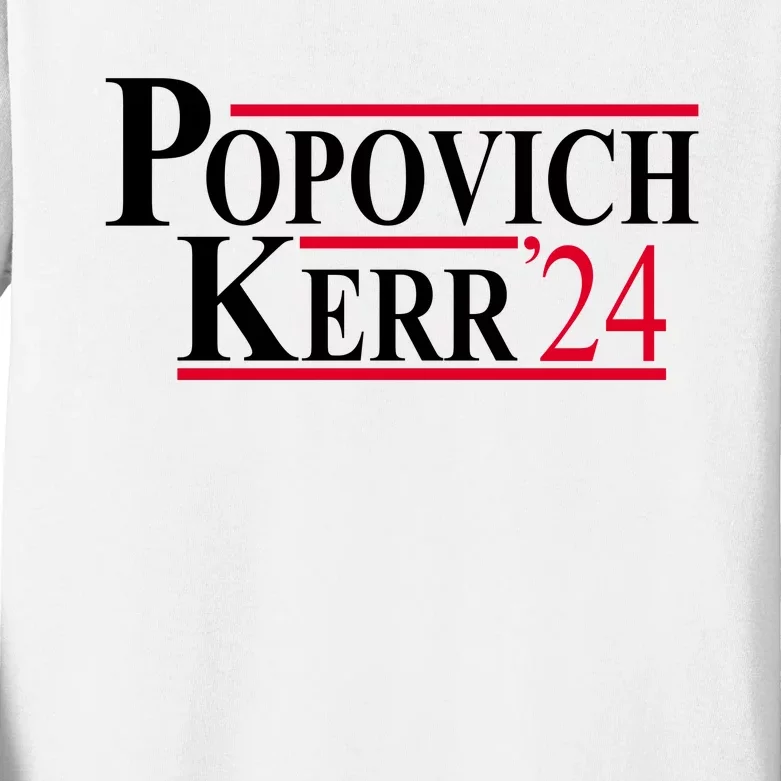 Popovich Kerr 2024 Election Kids Long Sleeve Shirt