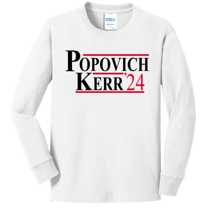 Popovich Kerr 2024 Election Kids Long Sleeve Shirt