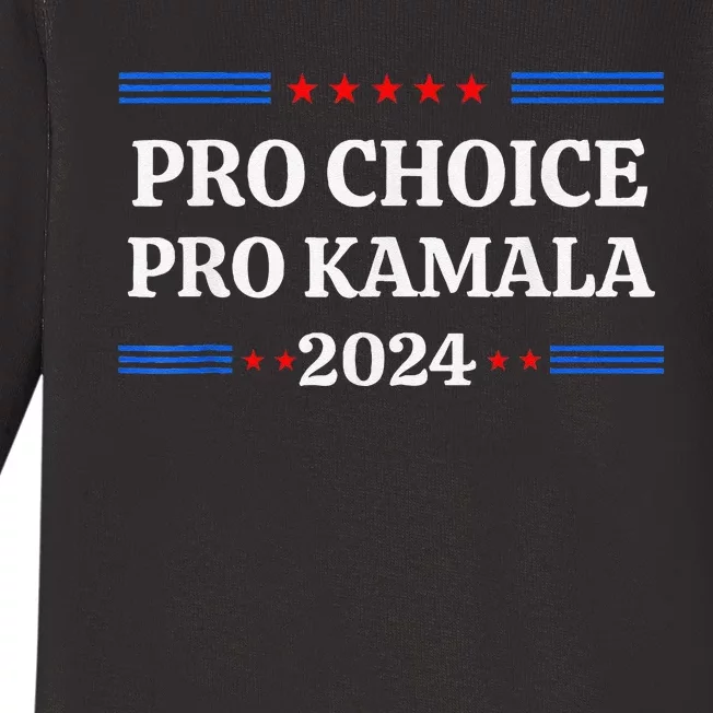 Pro Kamala 2024 Feminist Rights Harris Baby Long Sleeve Bodysuit