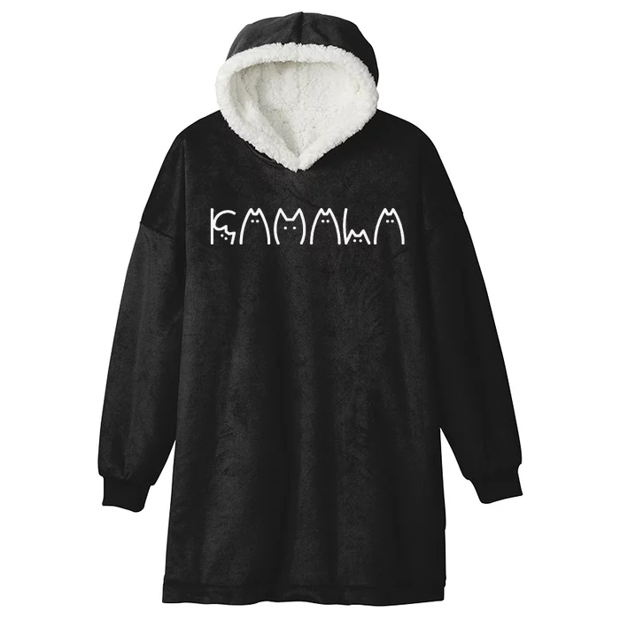 President Kamala 2024 Kamala Cat Letter Font Design Gift Hooded Wearable Blanket