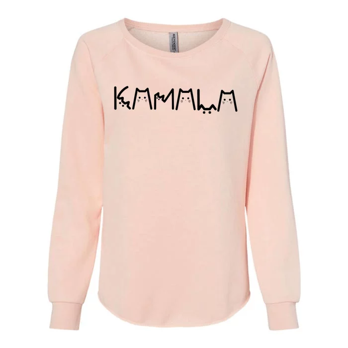 President Kamala 2024 Kamala Cat Letter Font Design Womens California Wash Sweatshirt