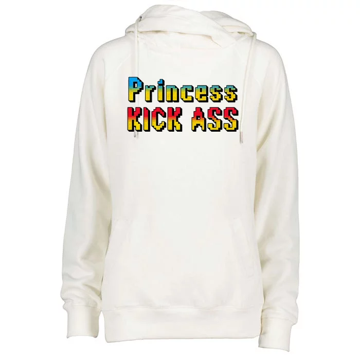 Princess Kick Ass Empowering Apparel For Modern Women Womens Funnel Neck Pullover Hood