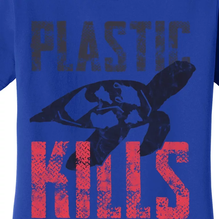 Plastic Kills A Turtle Lover Meaningful Gift Women's T-Shirt