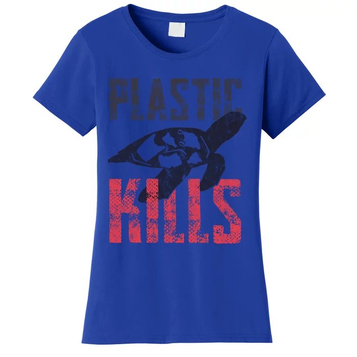 Plastic Kills A Turtle Lover Meaningful Gift Women's T-Shirt