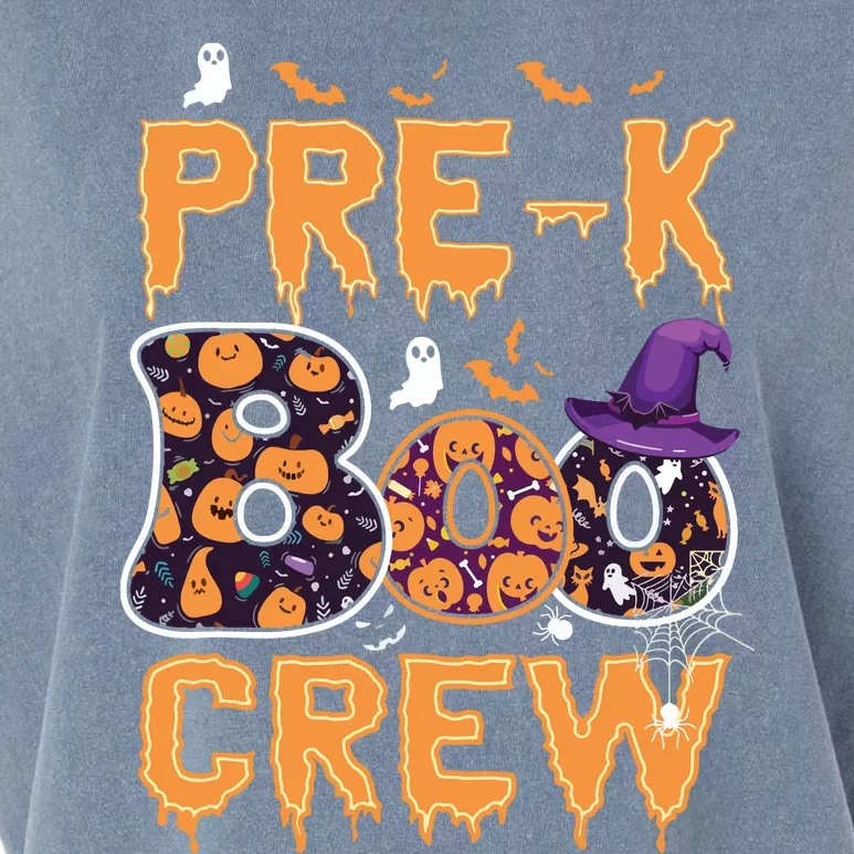 Pre K Boo Crew Teachers Students Halloween Costume Garment-Dyed Women's Muscle Tee