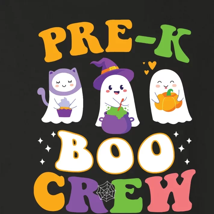 Pre K Boo Crew Cute Ghost Halloween Teacher Student Kids Toddler Long Sleeve Shirt