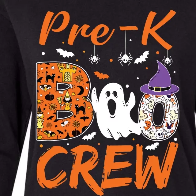 Pre K Boo Crew Teacher Student Halloween Pre Kindergarten Womens Cotton Relaxed Long Sleeve T-Shirt