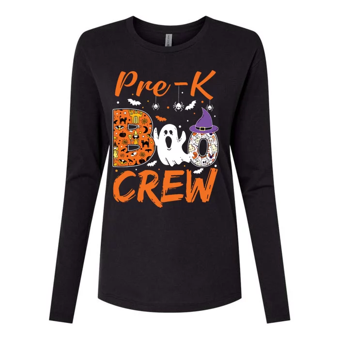 Pre K Boo Crew Teacher Student Halloween Pre Kindergarten Womens Cotton Relaxed Long Sleeve T-Shirt