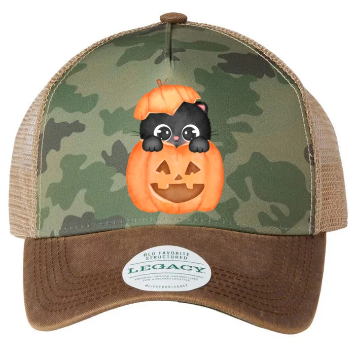 Pumpkin Kitty Cute Halloween Legacy Tie Dye Trucker Hat