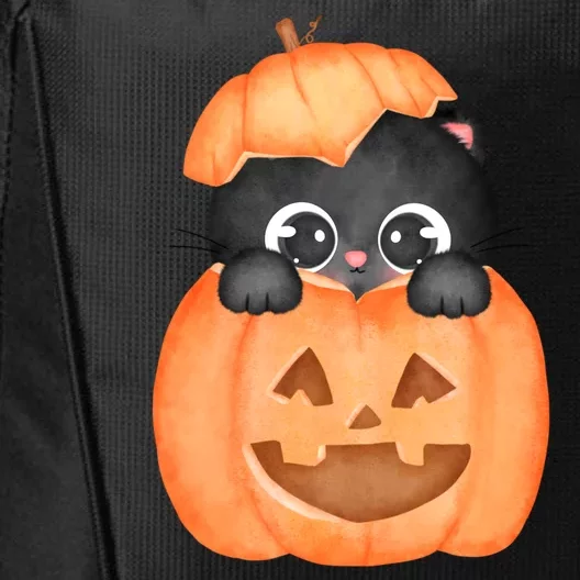 Pumpkin Kitty Cute Halloween City Backpack