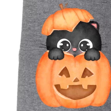 Pumpkin Kitty Cute Halloween Doggie 3-End Fleece Hoodie