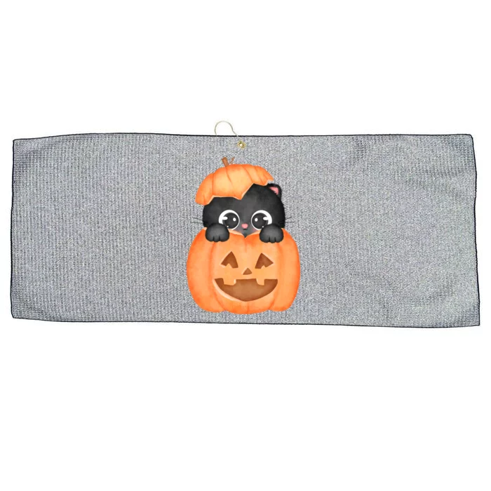 Pumpkin Kitty Cute Halloween Large Microfiber Waffle Golf Towel