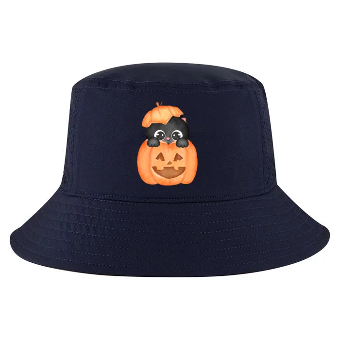 Pumpkin Kitty Cute Halloween Cool Comfort Performance Bucket Hat