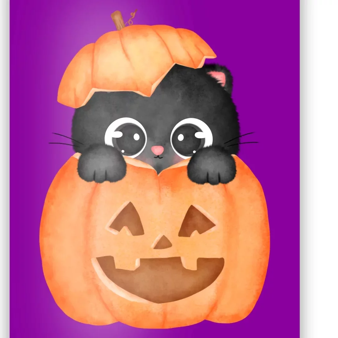 Pumpkin Kitty Cute Halloween Poster