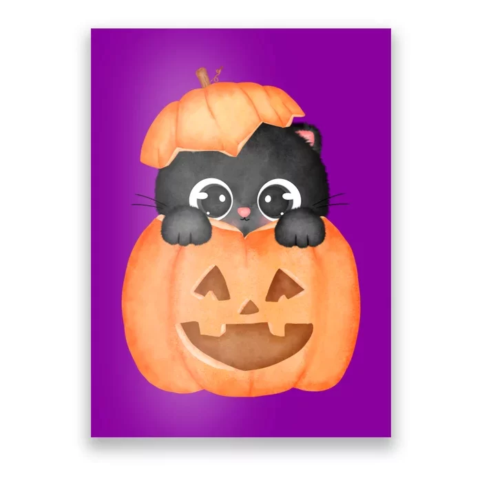 Pumpkin Kitty Cute Halloween Poster