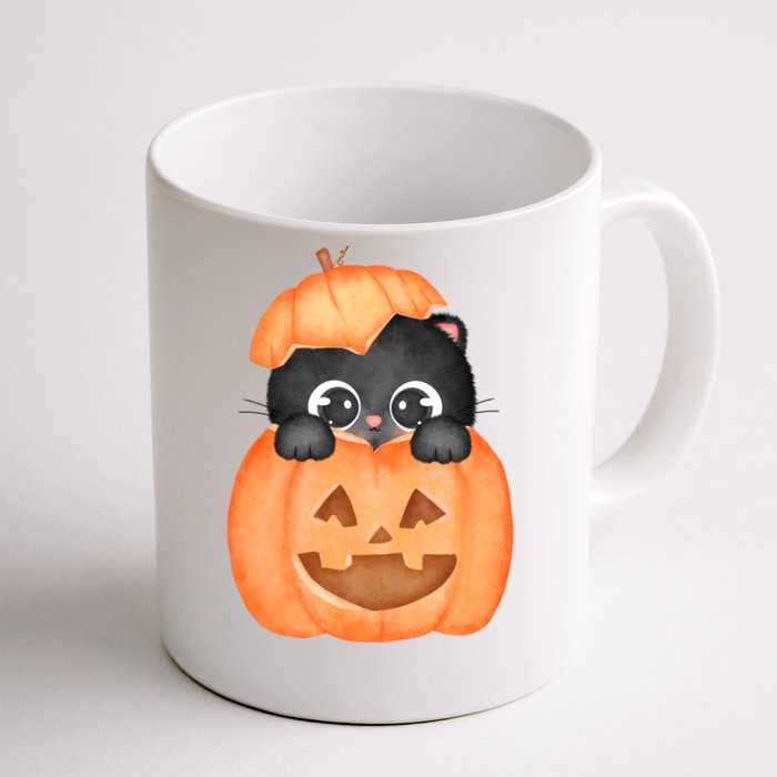 Pumpkin Kitty Cute Halloween Front & Back Coffee Mug