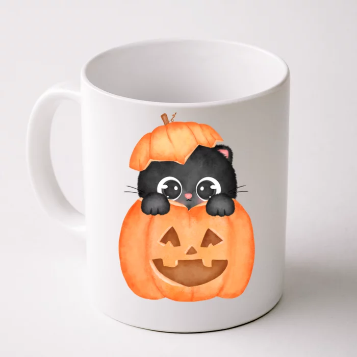 Pumpkin Kitty Cute Halloween Front & Back Coffee Mug