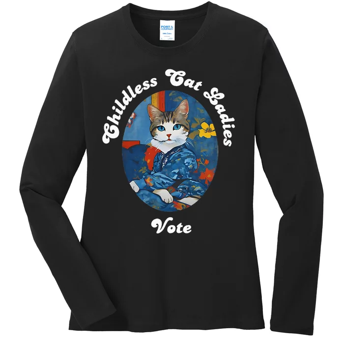 President Kamala Childless Cat Ladies Vote Kamala Harris Ladies Long Sleeve Shirt