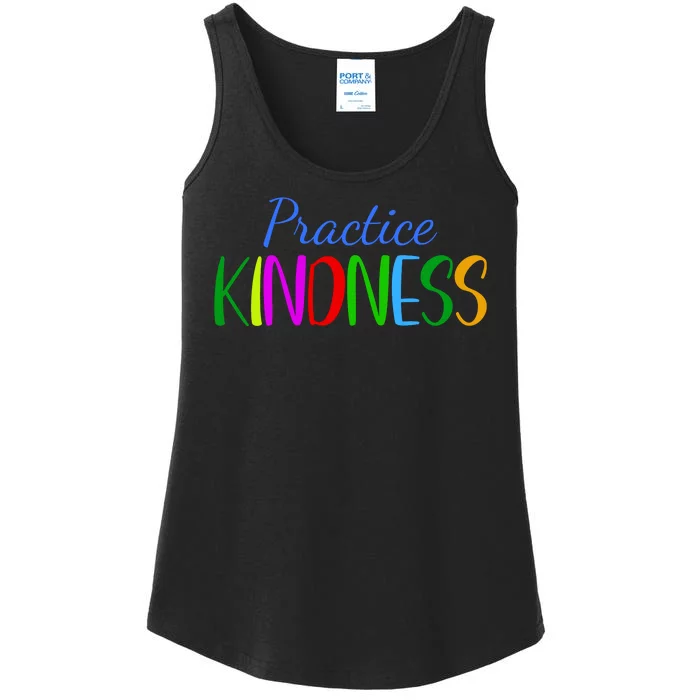 Practice Kindness Colorful Ladies Essential Tank