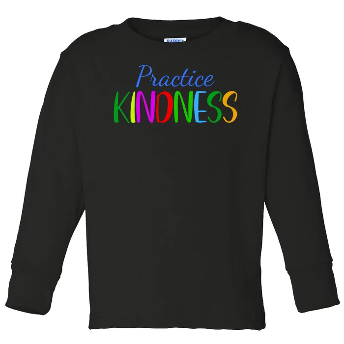 Practice Kindness Colorful Toddler Long Sleeve Shirt