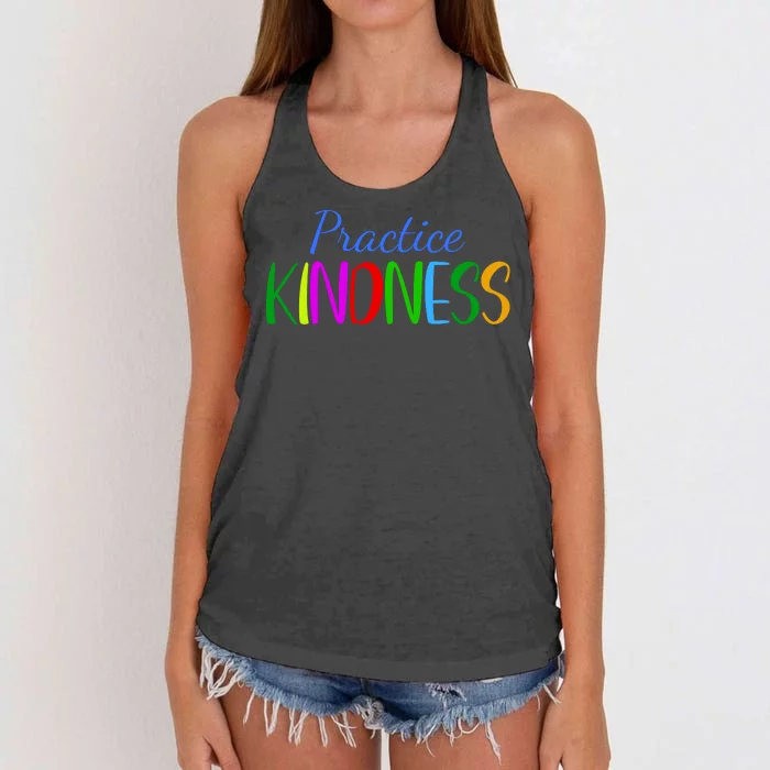 Practice Kindness Colorful Women's Knotted Racerback Tank