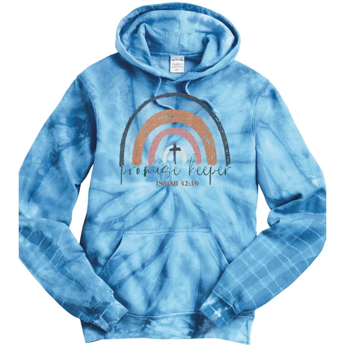 Promise Keeper Christian Bible Quote Boho Rainbow Tie Dye Hoodie