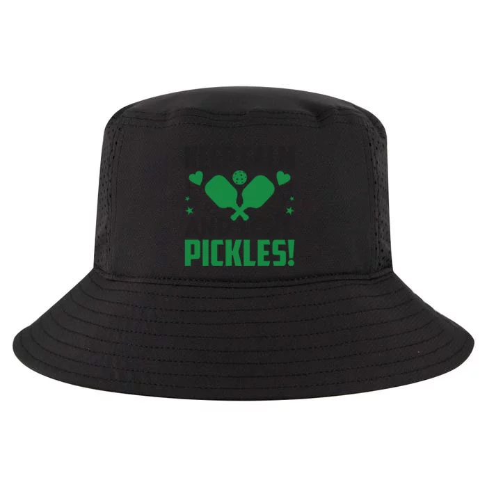 Pickleball Keep Calm And Love Pickles Sport Player Gift Cool Comfort Performance Bucket Hat