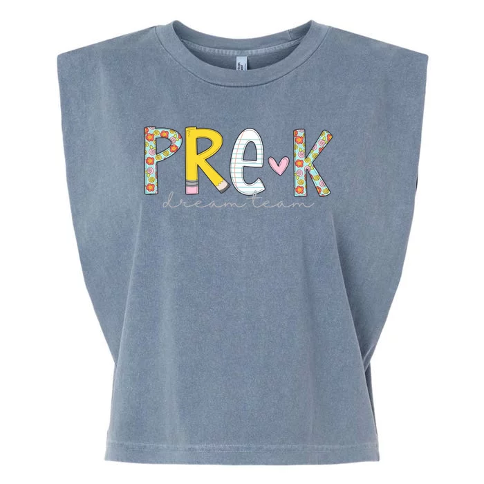 Pre K Dream Team First Day Of School Garment-Dyed Women's Muscle Tee