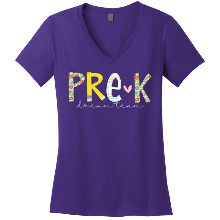 Pre K Dream Team First Day Of School Women's V-Neck T-Shirt