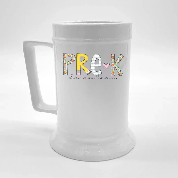 Pre K Dream Team First Day Of School Front & Back Beer Stein