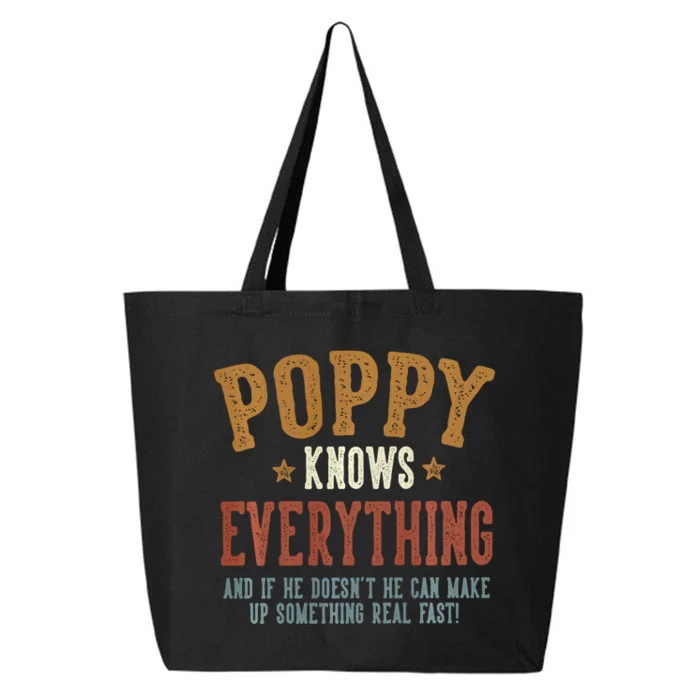 Poppy Knows Everything Humorous FatherS Day Poppy 25L Jumbo Tote