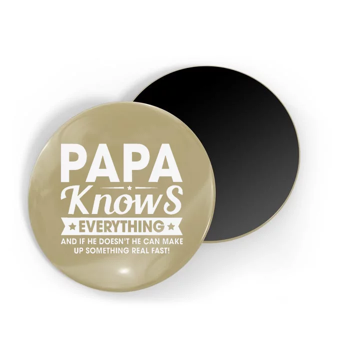 Papa Knows Everything Funny FathersDay Birthday For Dad Papa Magnet