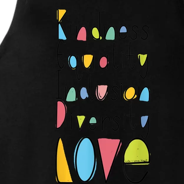 Pretty Kindness Equality Inclusion Diversity LOVE Ladies Tri-Blend Wicking Tank