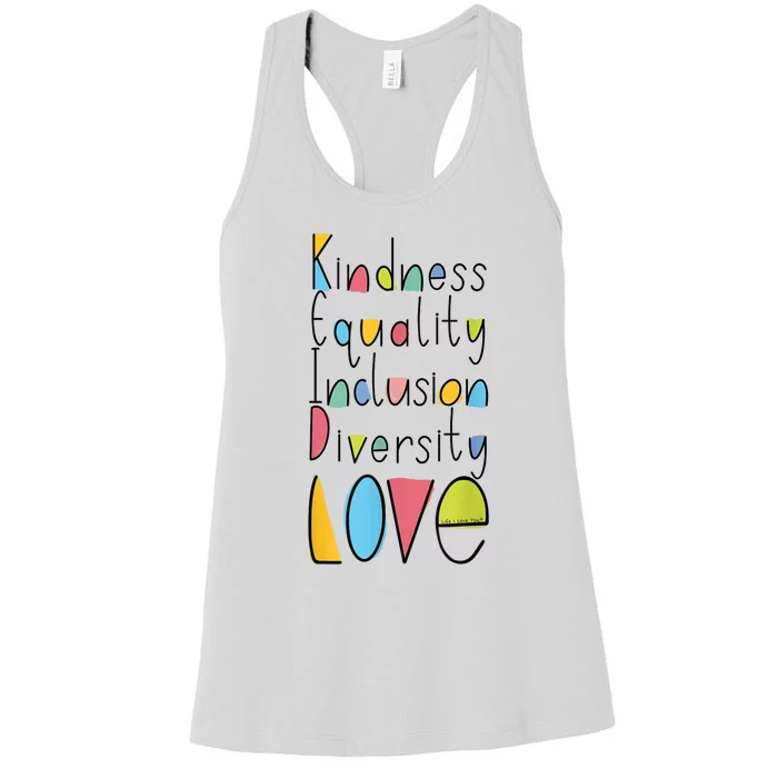 Pretty Kindness Equality Inclusion Diversity LOVE Women's Racerback Tank