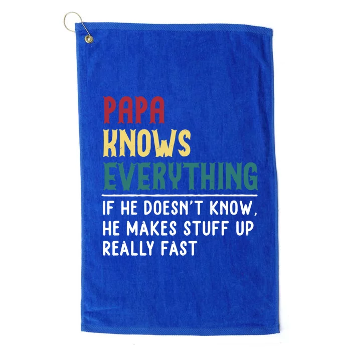 Papa Know Everything Funny Father's Day Gift For Grandpa Dad Gift Platinum Collection Golf Towel